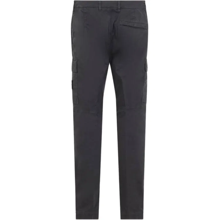 Мужские карго-брюки с принтом Logo Patch Charcoal Gray STONE ISLAND — фото 3