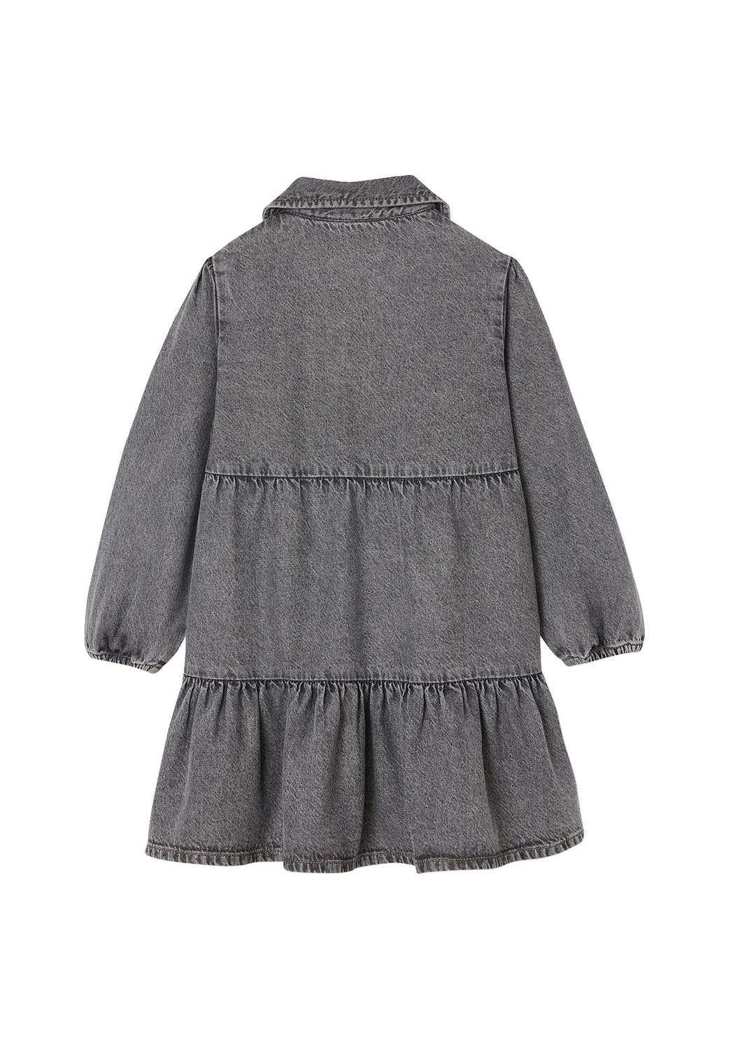 Mädchen kleid aus светлый деним - джинсовое платье Vertbaudet, Grauer Denim — фото 2