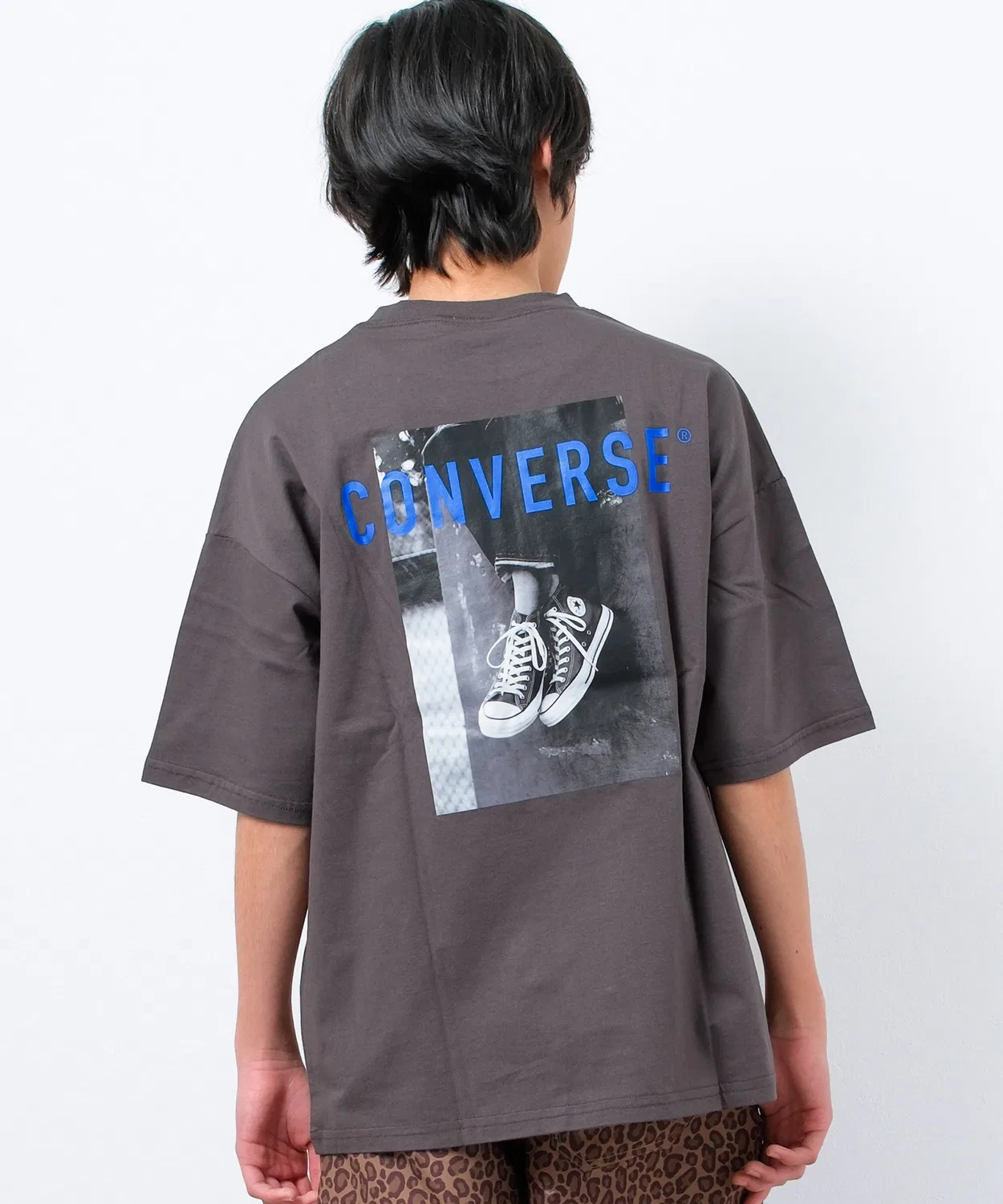 Детская футболка с длинным рукавомSuper Big T-shirt CONVERSE, Charcoal Grey