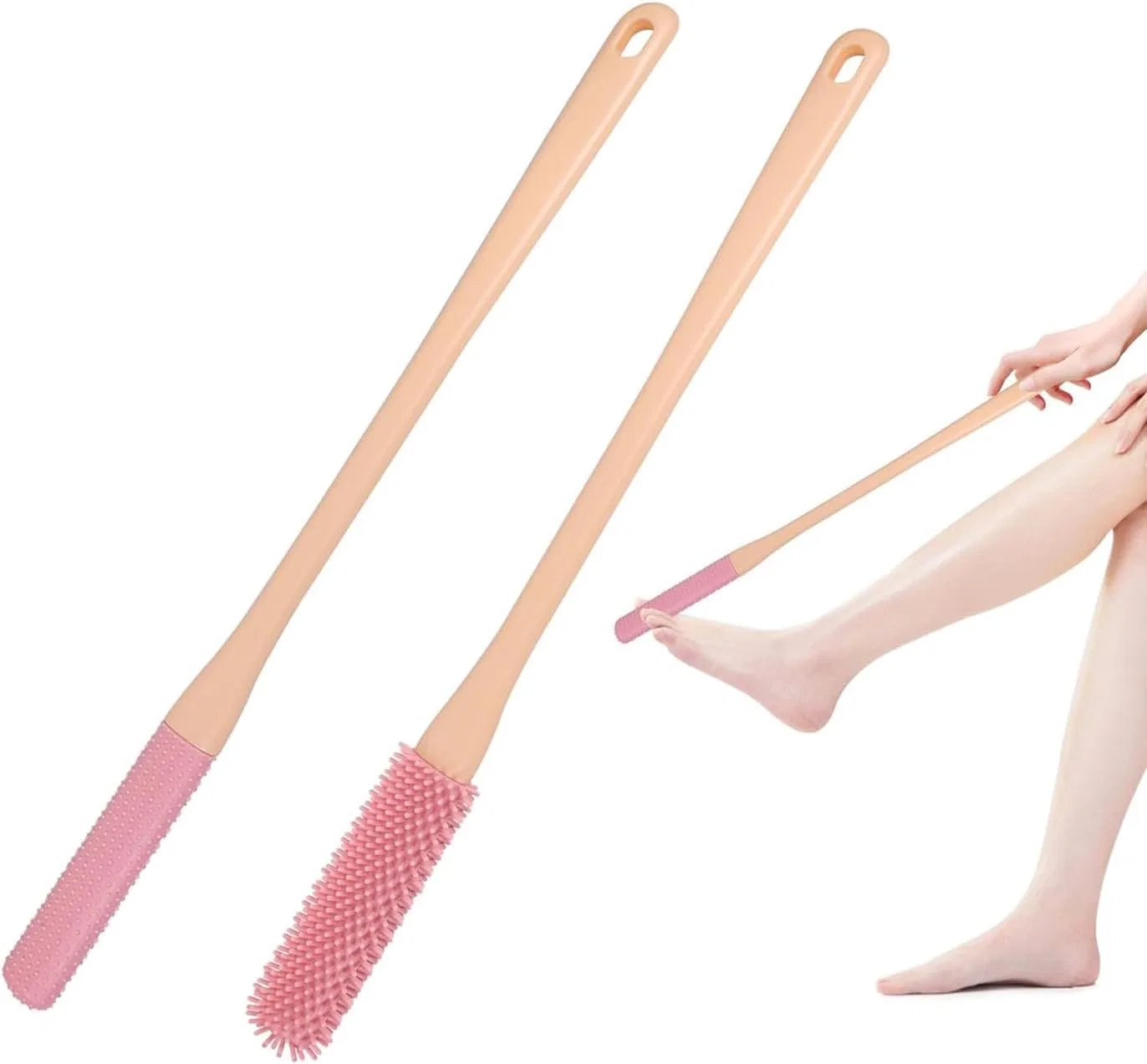 Щетка для межпальцевого пространства, Silicone, Generisch, 2 шт, 40 см, Pink