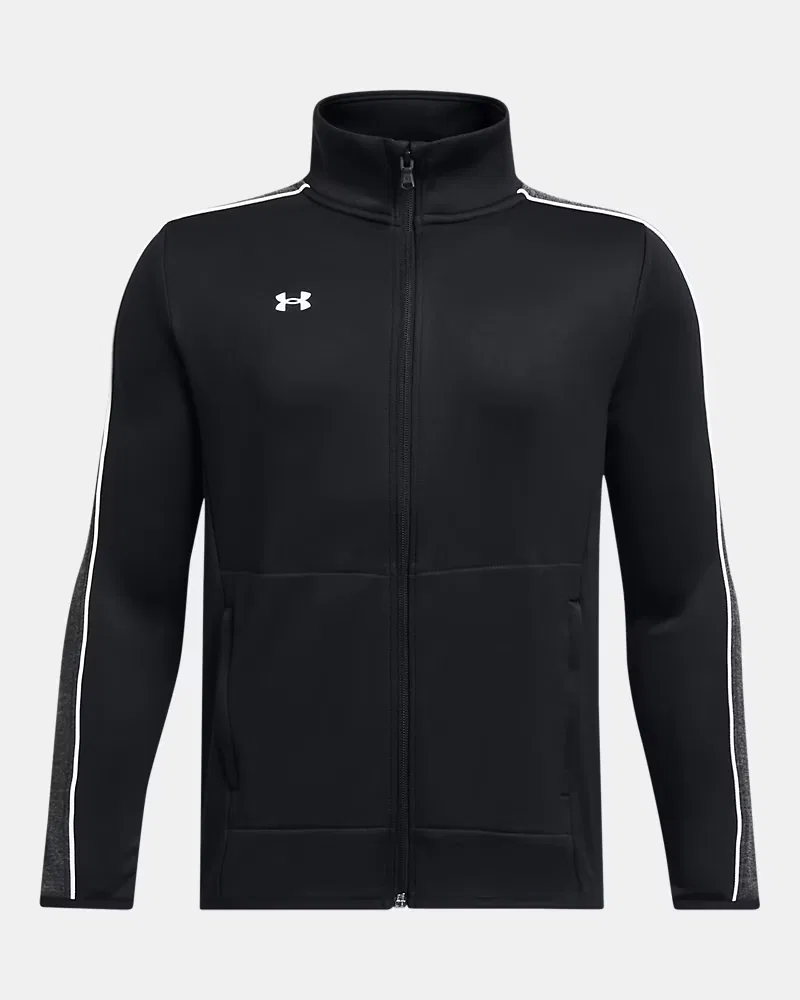 Разминочная куртка на молнии для мальчиков с влагоотводящей тканью UA Command 2.0 UnderArmour, Black/White