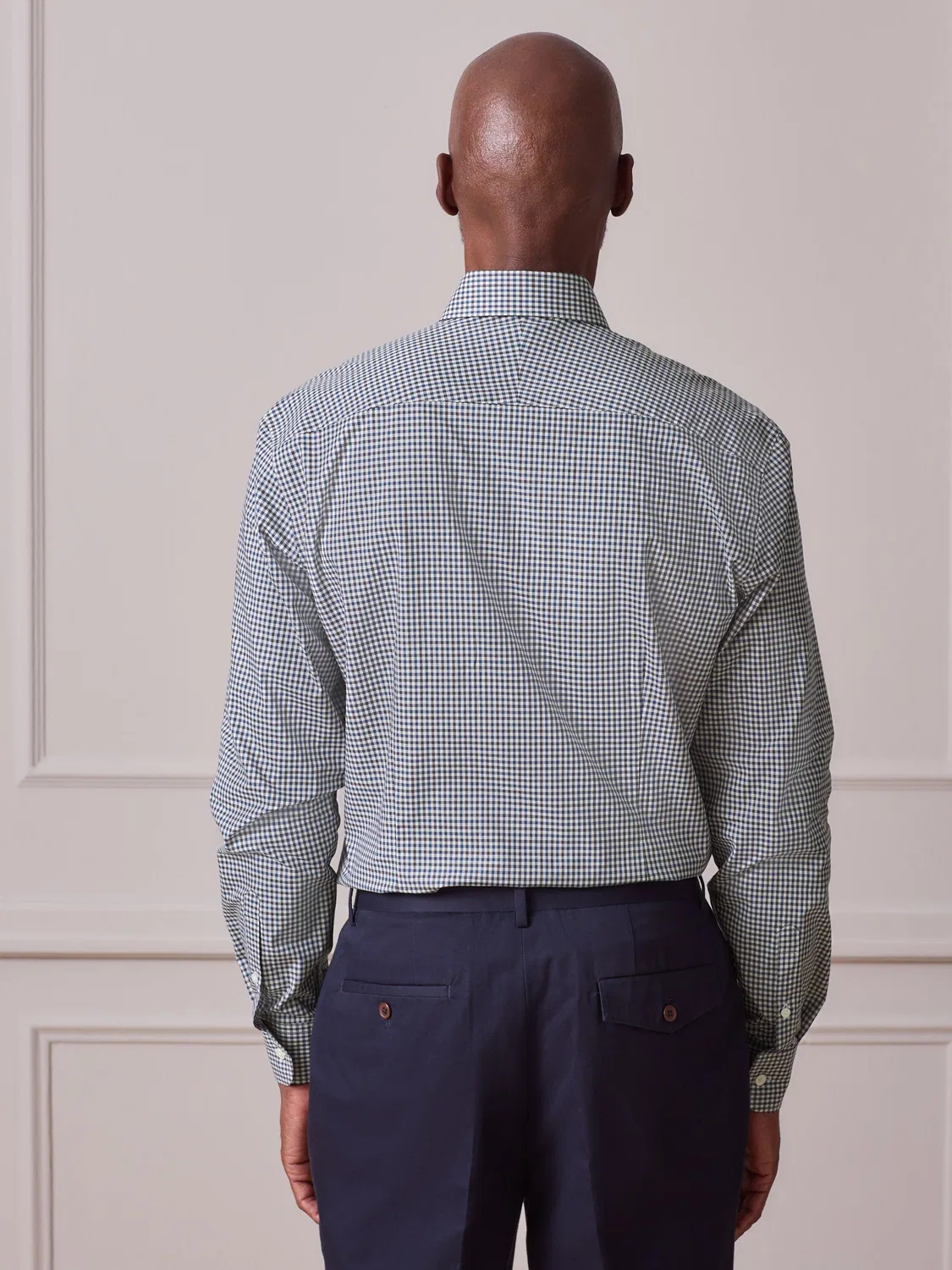 Рубашка с гингемом, Slim Fit, Signature Next, Navy Gingham — фото 2