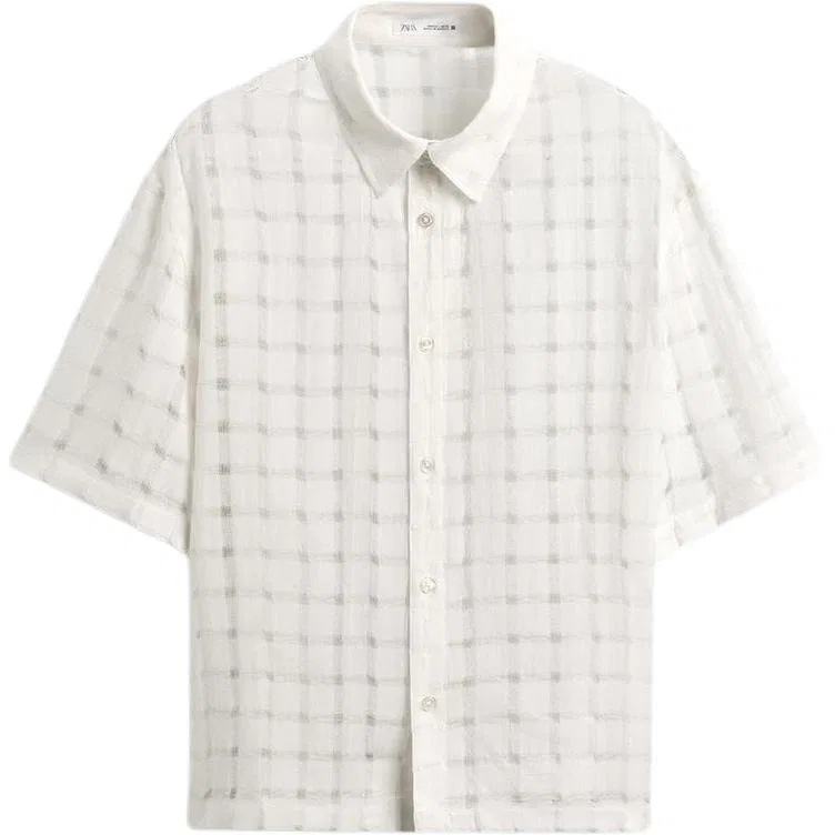 Мужская рубашка с воротником Frosted White ZARA, Frosted White