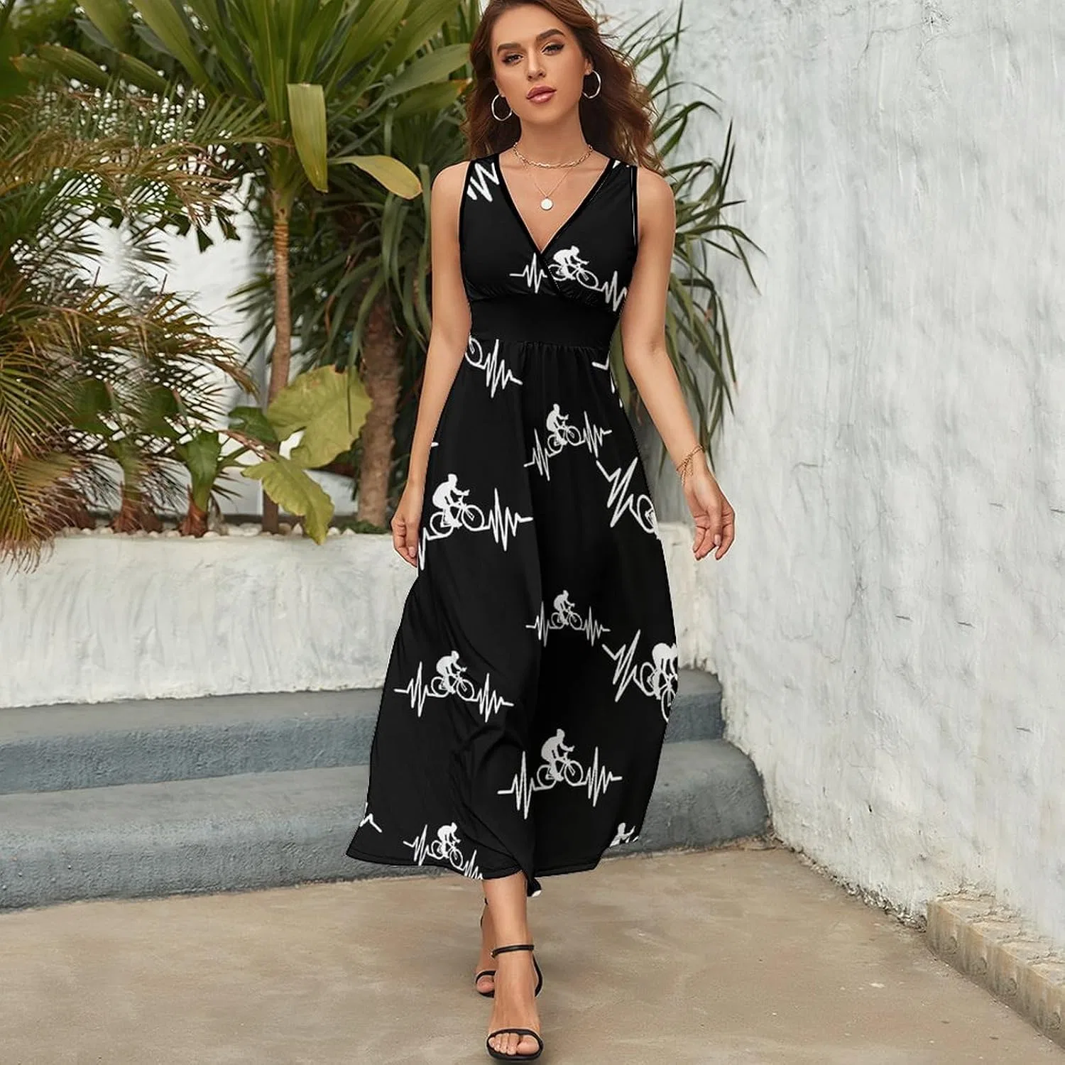 Женское летнее свободное платье макси без рукавов Casual, Style — фото 4