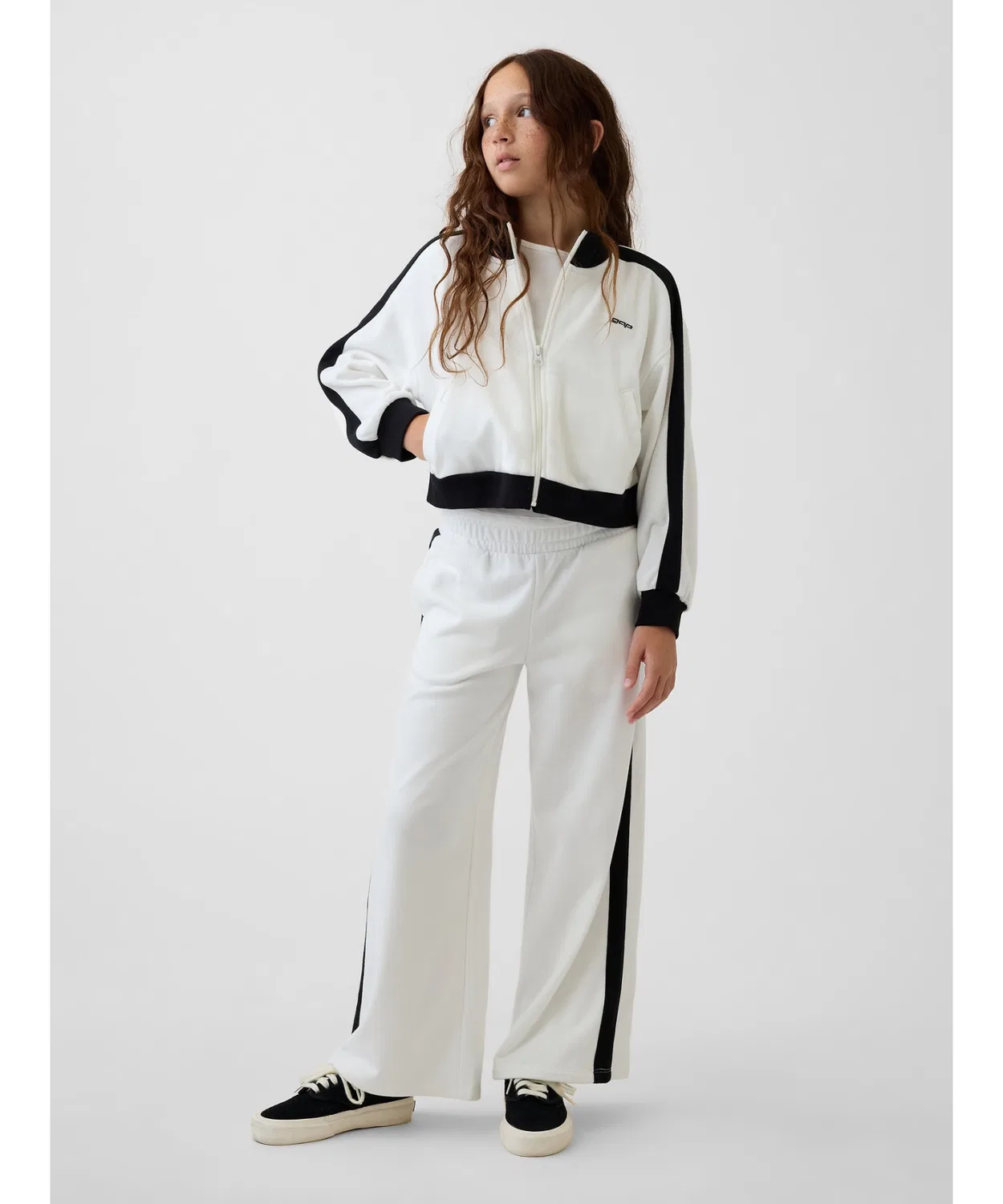 Детская кофта с молнией, с длинным рукавом из футера GAP, Off White — фото 2
