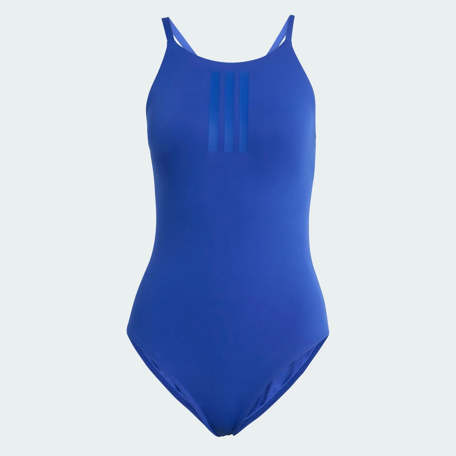 Женский купальник с высоким вырезом 3-Streifen High Neck 2-Way Straps Peachsoft Adidas, Mediterranes Blau — фото 2