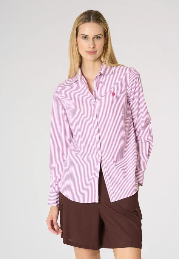 Блуза полосками button-down blouse U.S. Polo Assn, мультиколорe U.S. Polo Assn.
