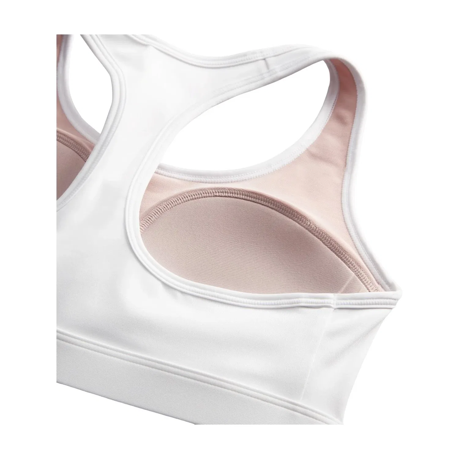 Бюстгальтер Swoosh Medium-Support Padded Sports Bra 'White Stone Mauve Black' Nike, White/Stone Mauve/Black — фото 2