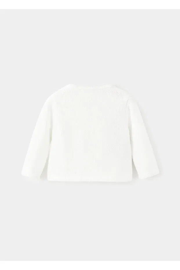Детский кардиган для девочек с запахом Double-Breasted Mango Baby, Off White — фото 2
