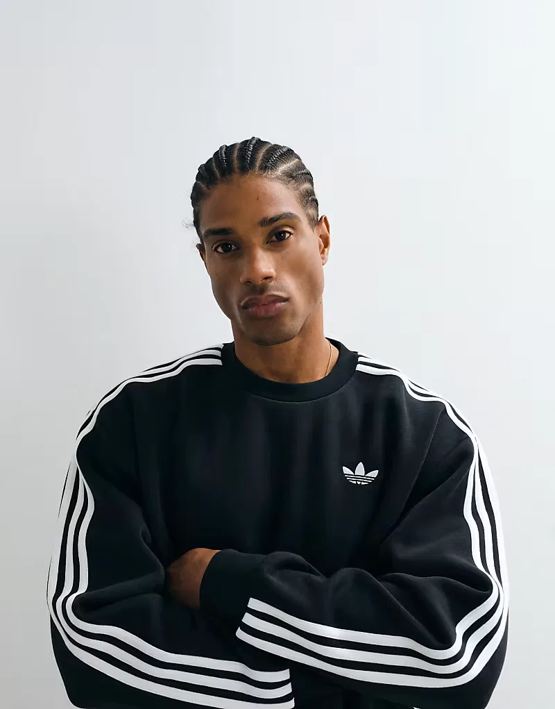 Свитшот three stripe Adidas Originals, черный — фото 3