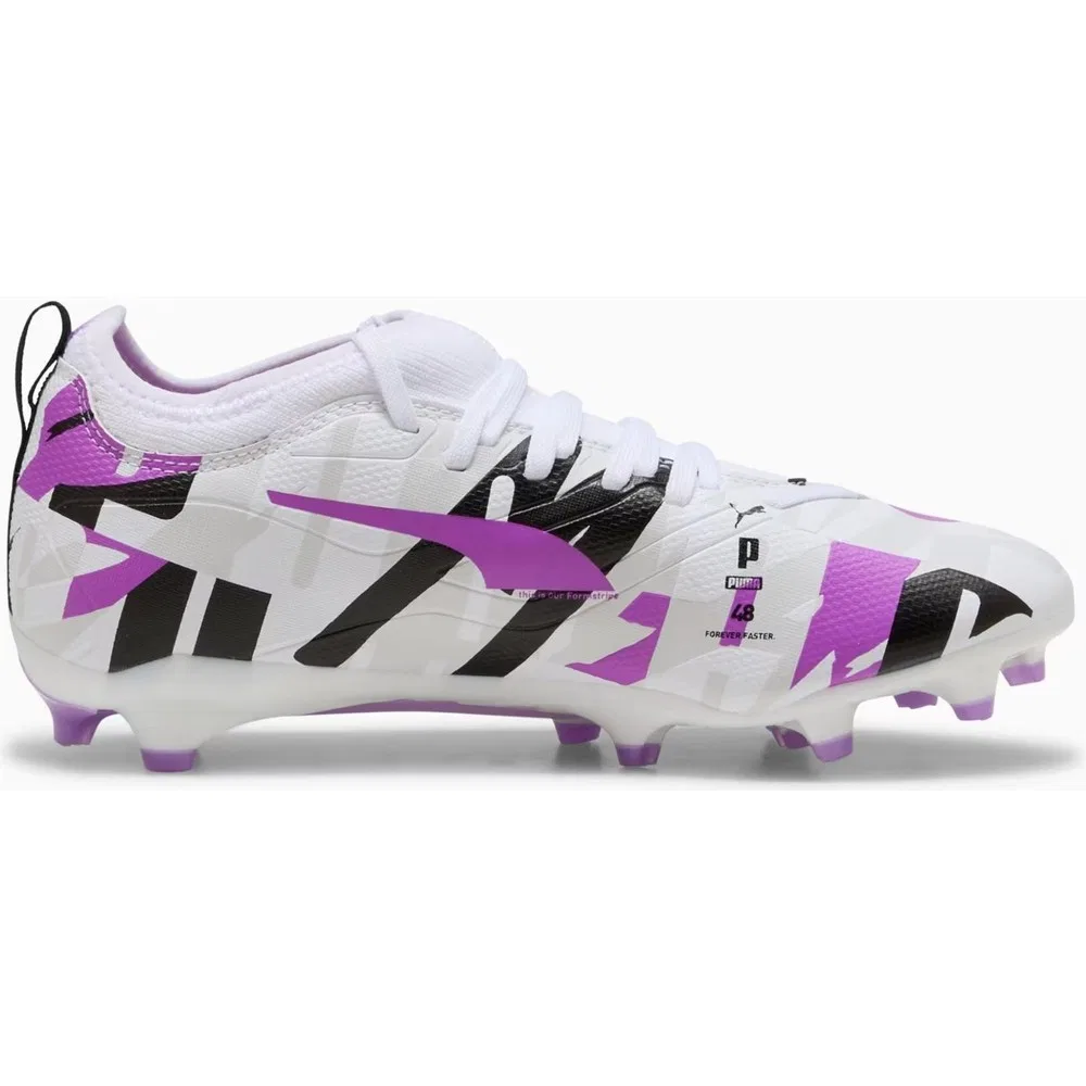Детские футбольные бутсы для мальчиков с шипами Puma Ultra 5 Match Frvr FG/AG Jr, White Purple