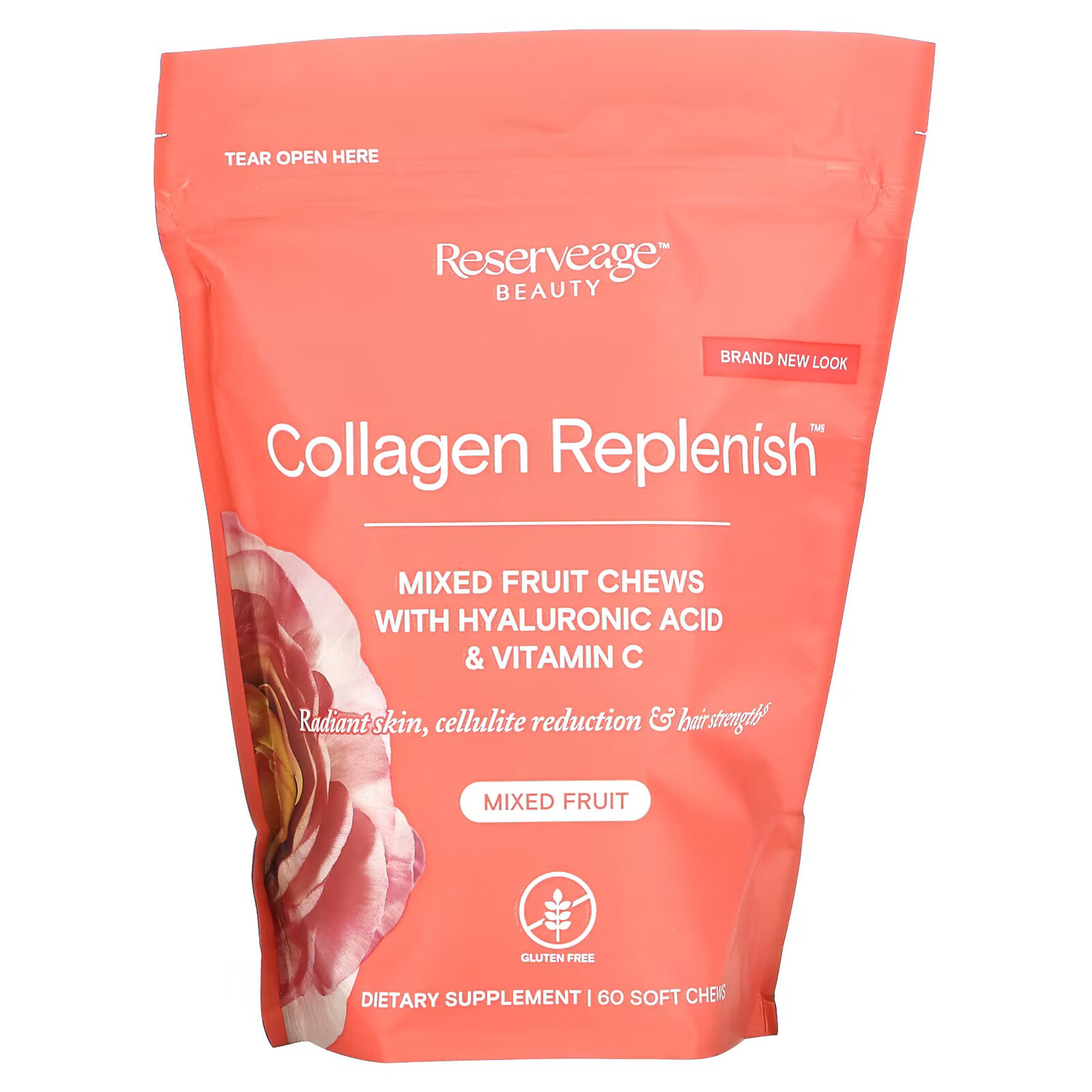 

ReserveAge Nutrition, жевательные таблетки для восполнения уровня коллагена, фруктовое ассорти, 60 жевательных таблеток