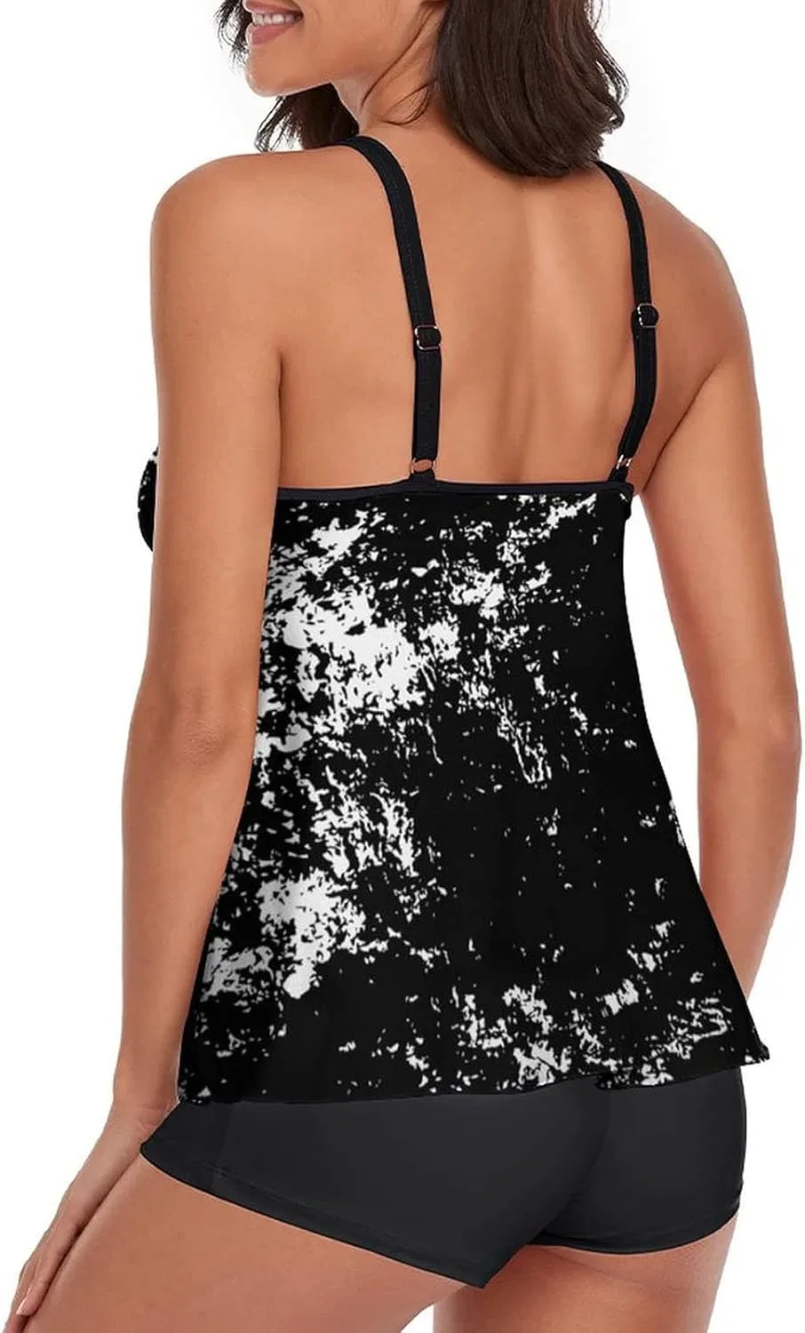 Женский танкини-комплект с контролем живота, tankini swimsuits, Black — фото 3