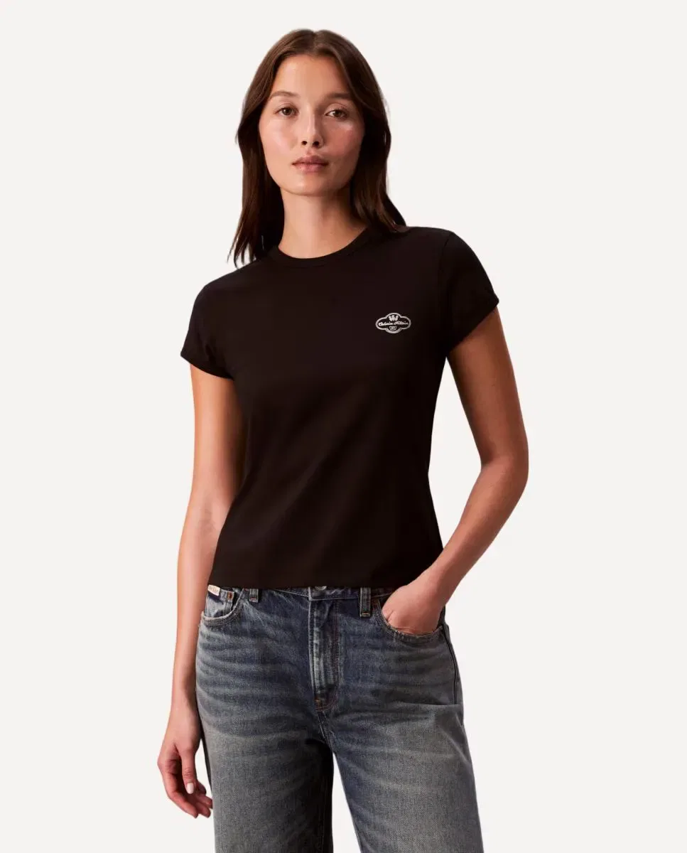 Женская футболка с логотипом Calvin Klein, Negro