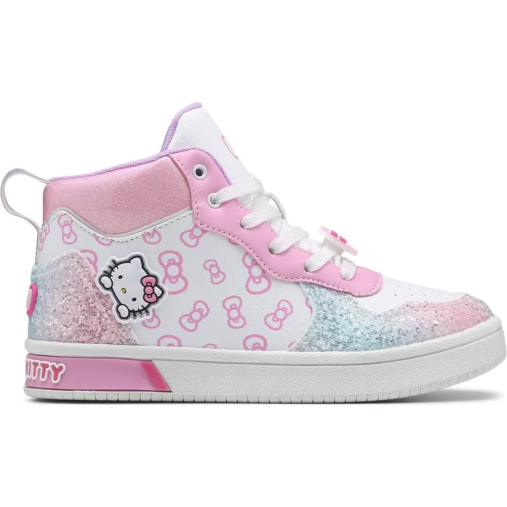 Детские высокие кроссовки Hello Kitty, Pink Glitter Multi — фото 2