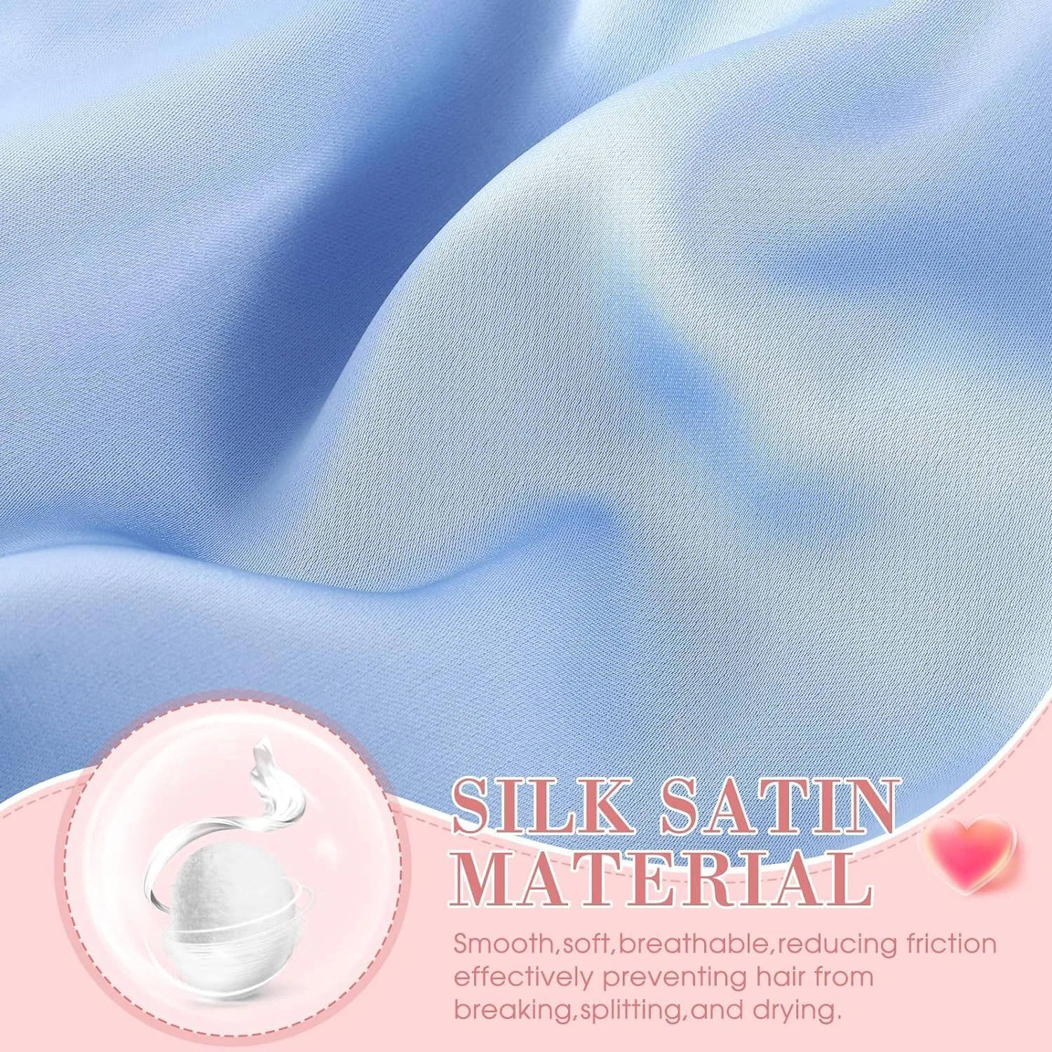 Шапочка для душа Satin, 4 шт, WWZ889, Розовый — фото 3