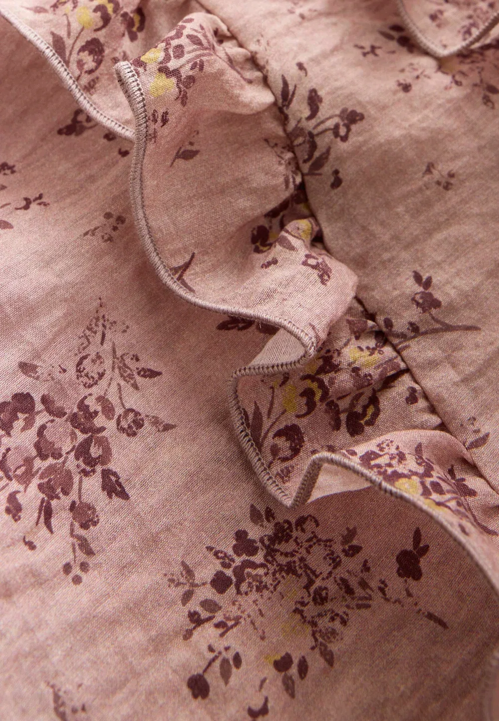Блузка прямого кроя с длинными рукавами и оборками, на пуговицах Next, Pink Floral Print — фото 2
