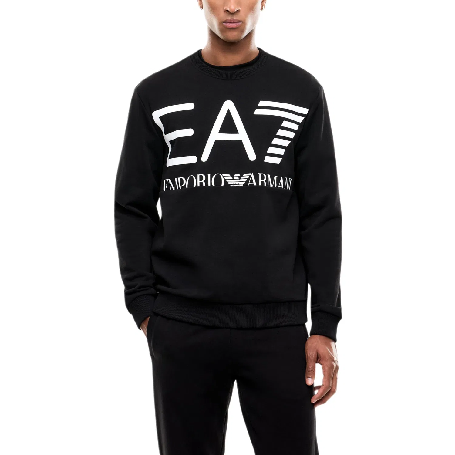 Мужской свитшот с круглым вырезом Emporio Armani EA7, Black — фото 4