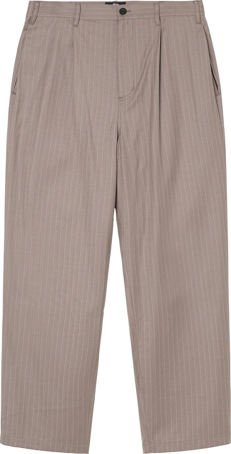 

Брюки Stussy Striped Volume Pleated Trouser 'Light Brown', коричневый