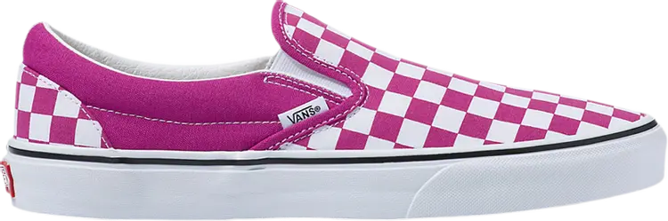 

Кроссовки Vans Classic Slip-On Checkerboard - Fuchsia Red, розовый