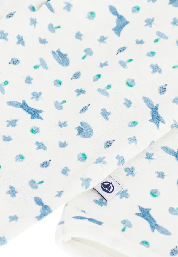 Пижама хлопковая Unisex Petit Bateau, marshmallow bleu, синий — фото 3