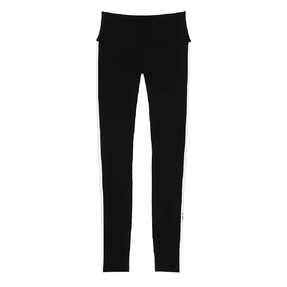 

Леггинсы Victoria's Secret Pink Cotton Mid-rise Foldover, черный