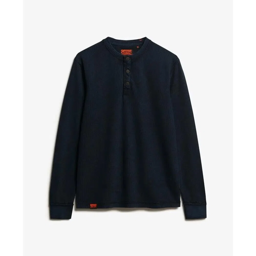 Мужская футболка с длинным рукавом Vintage Textured Grandad Superdry, Blau