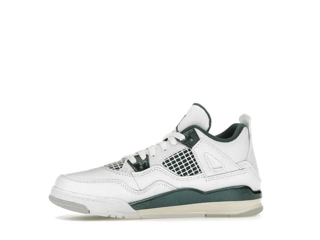 Детские кроссовки для мальчиков и девочек с ретро-дизайном Jordan 4 Retro Jordan, White/Oxidized Green/White/Neutral Grey — фото 3
