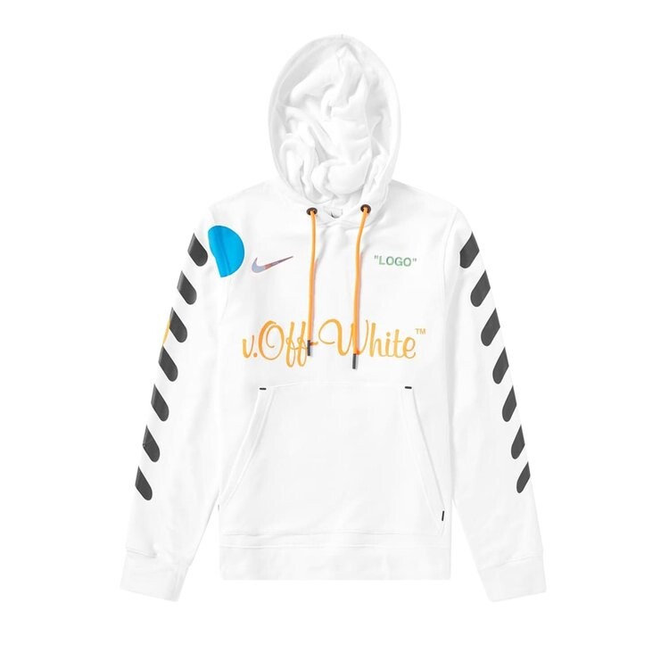 Худи Nikelab x Off-White Mercurial NRG X Hoodie 'White/Total Orange', белый — фото 2