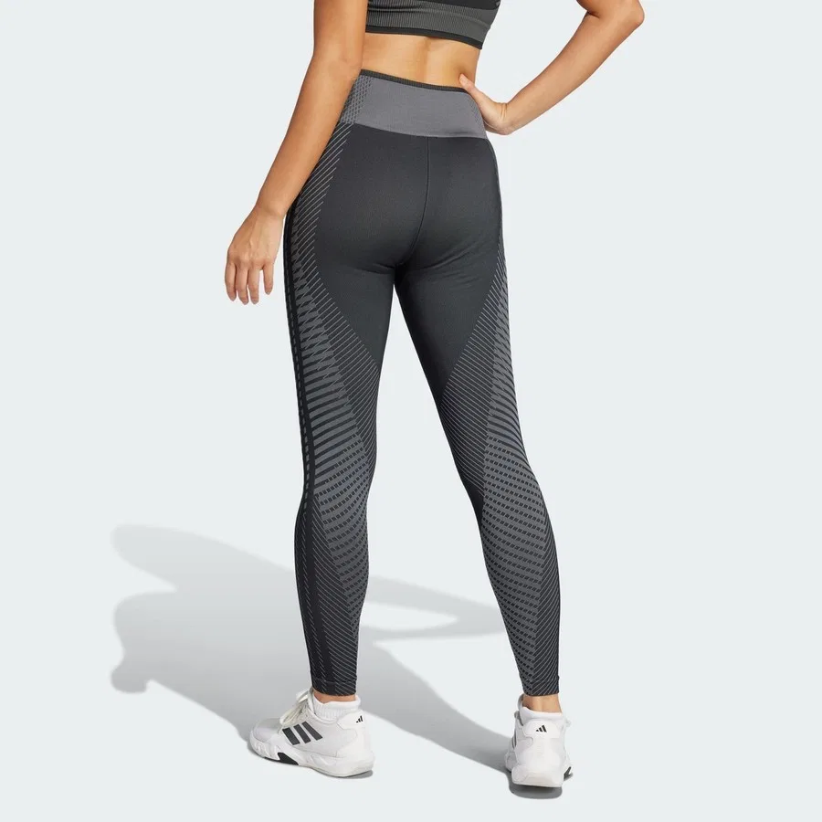 Спортивные леггинсы 7/8 с принтом Performance JE8021 adidas, Черно-серый — фото 2