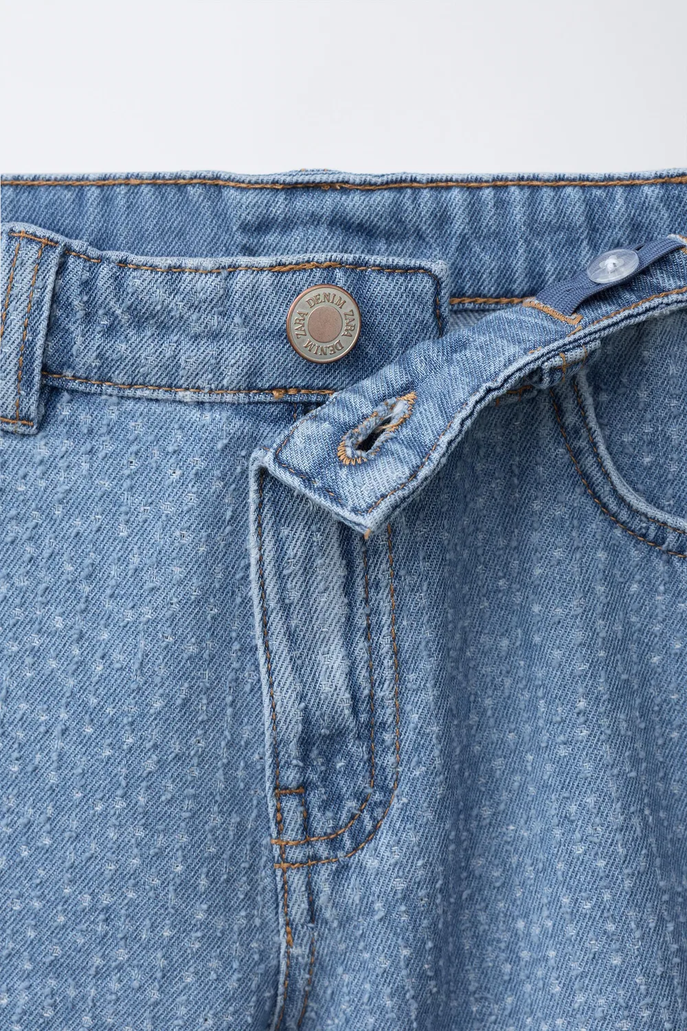 Вышитые джинсовые шорты-бермуды ZARA, Blue — фото 3