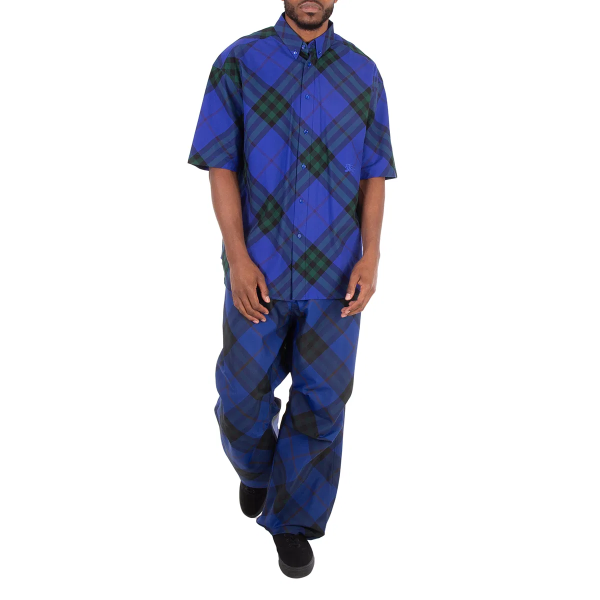 Футболка хлопковая с принтом Check-Pattern Cotton Shirt Burberry — фото 4