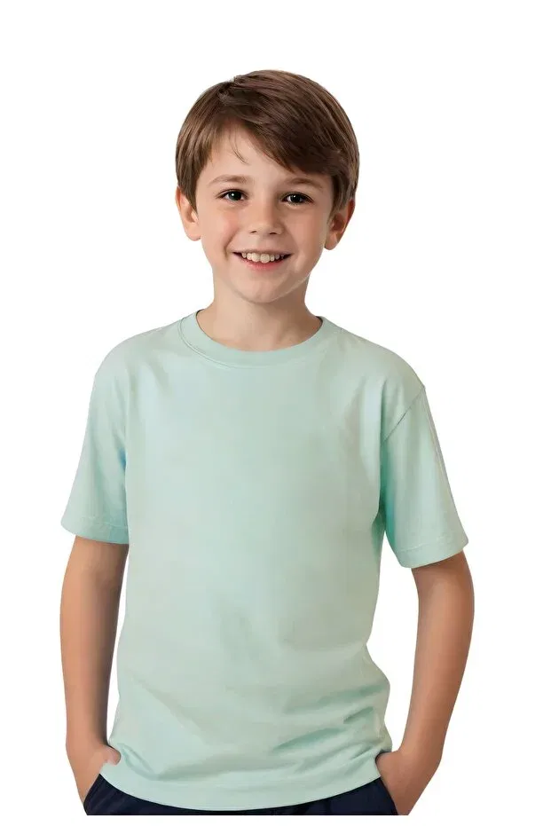 Детский комплект футболок с коротким рукавом Basics Fyk Kids, Red-Mint Green-Yellow — фото 2