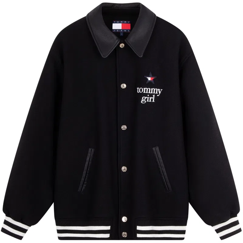 Женское бархатное пальто с лацканами Black BDS Tommy Hilfiger, Черный