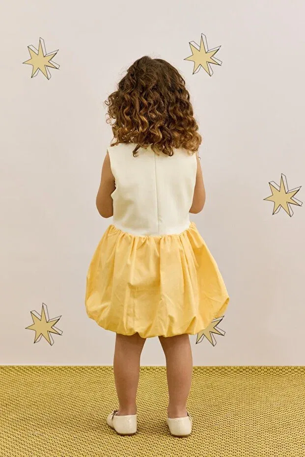 Детское платье для девочек хлопковое Fahhar Kids, Yellow — фото 4
