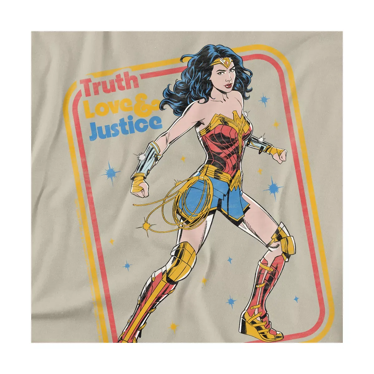 Детский свитшот для девочек с принтом Wonder Woman 84Retro Justice 84 Wonder Woman, Cream — фото 2