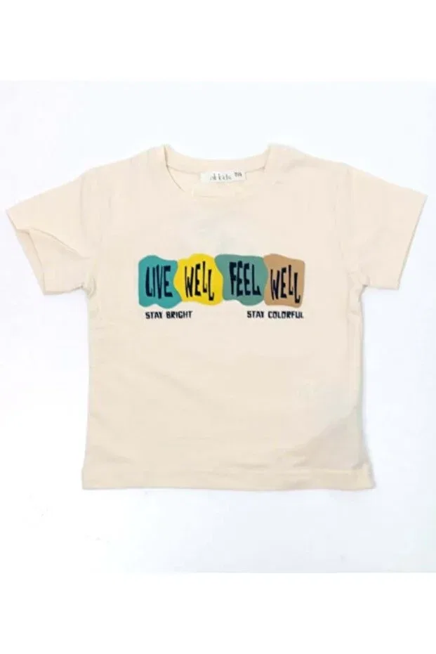 Детская футболка для мальчиков с принтом Nk Kids, Cream