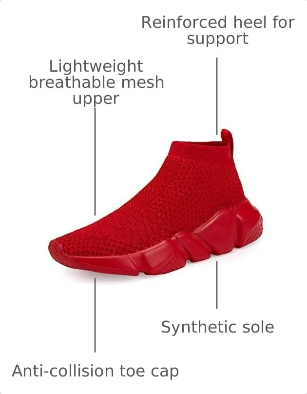 Детские дышащие кроссовки с высоким верхом Casbeam, All Red — фото 3