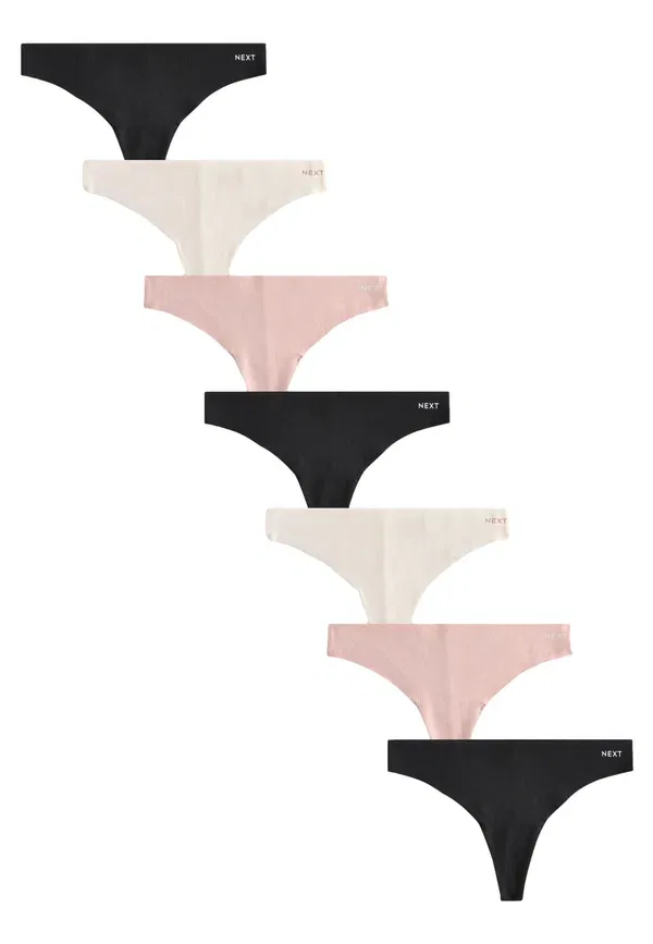Трусы, комплект 7 шт, хлопок, Fit, Next, Cream, Pink, черный/розовый/кремовый