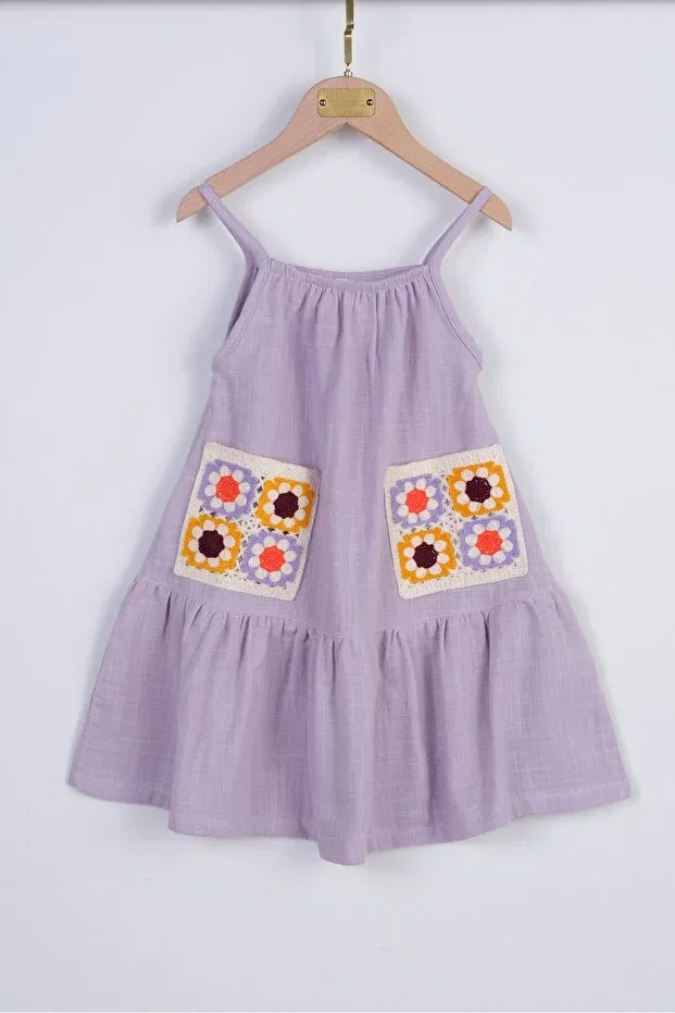 Детское платье для девочек хлопковое Flamboyant muslin girl's dress Bondberro, Lilac