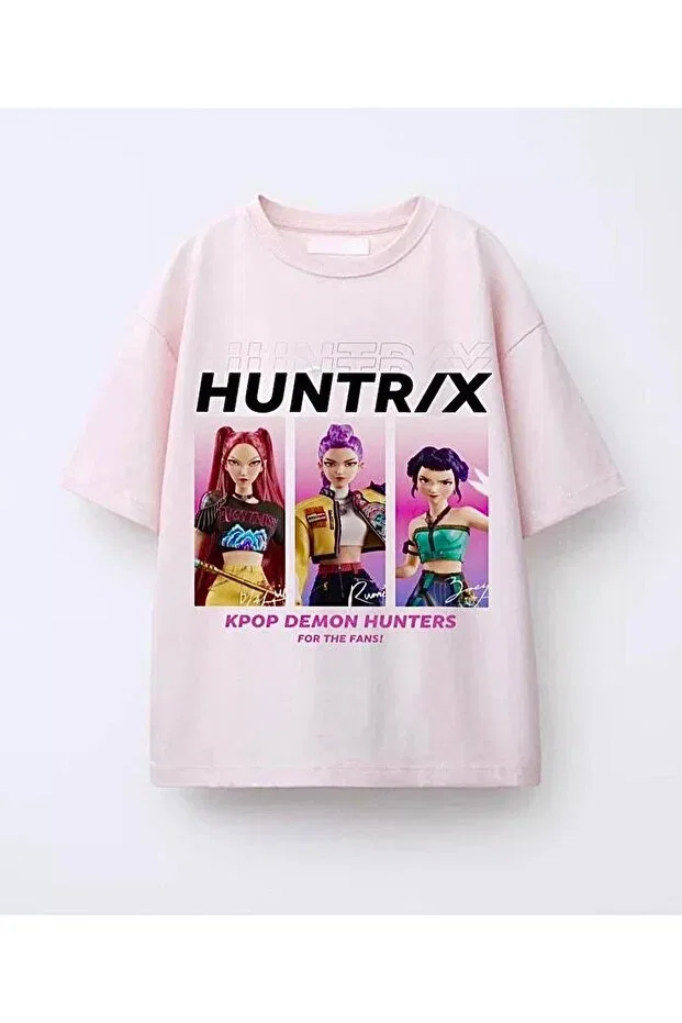 Детская футболка для девочек с принтом Kpop huntrix demon slayers rumi mira zoey t shirt printed tee shirt Bemora Kids, Multicolor — фото 3