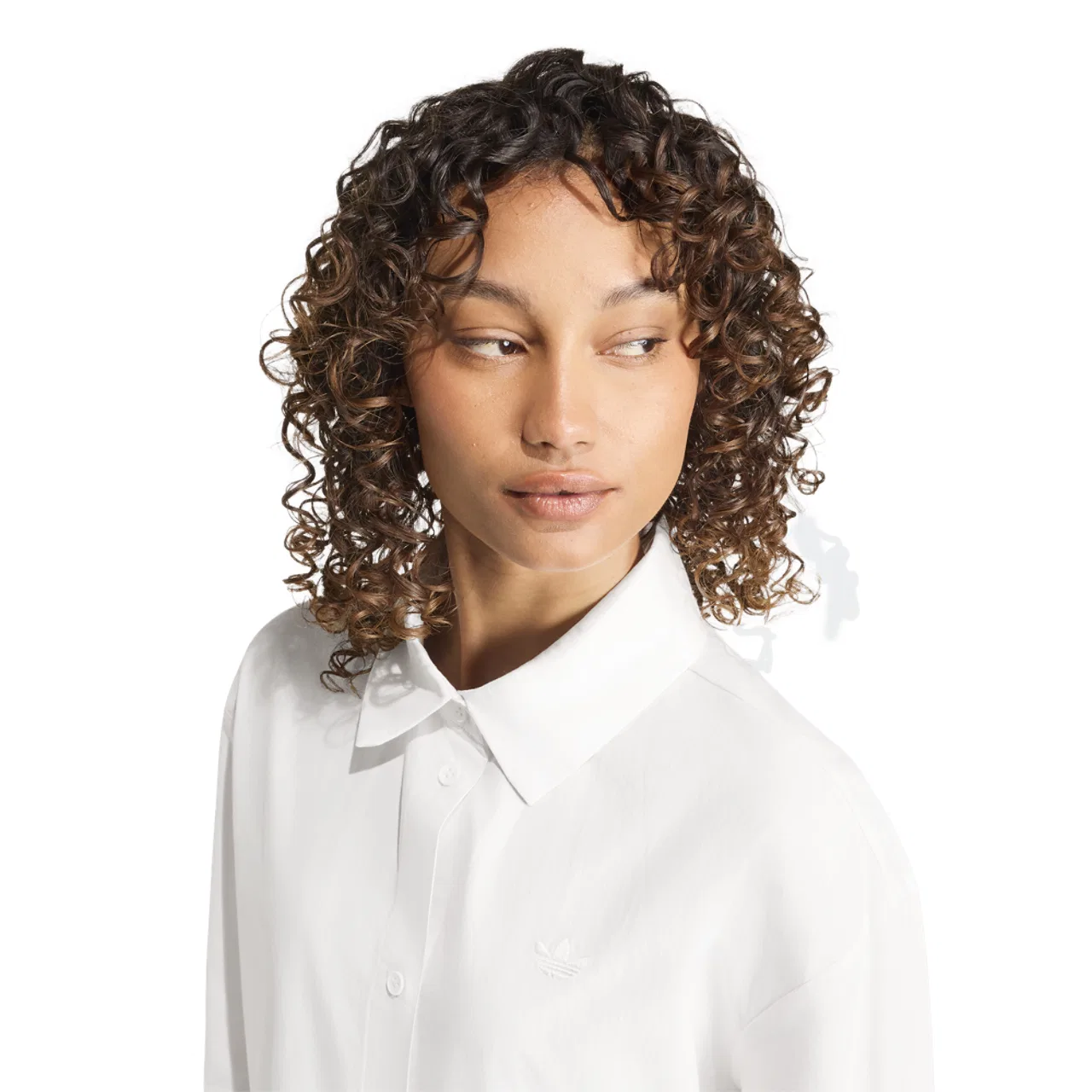 Женский лонгслив из хлопка 3 Stripes Long Sleeve T-Shirt Adidas, Cloud White — фото 3