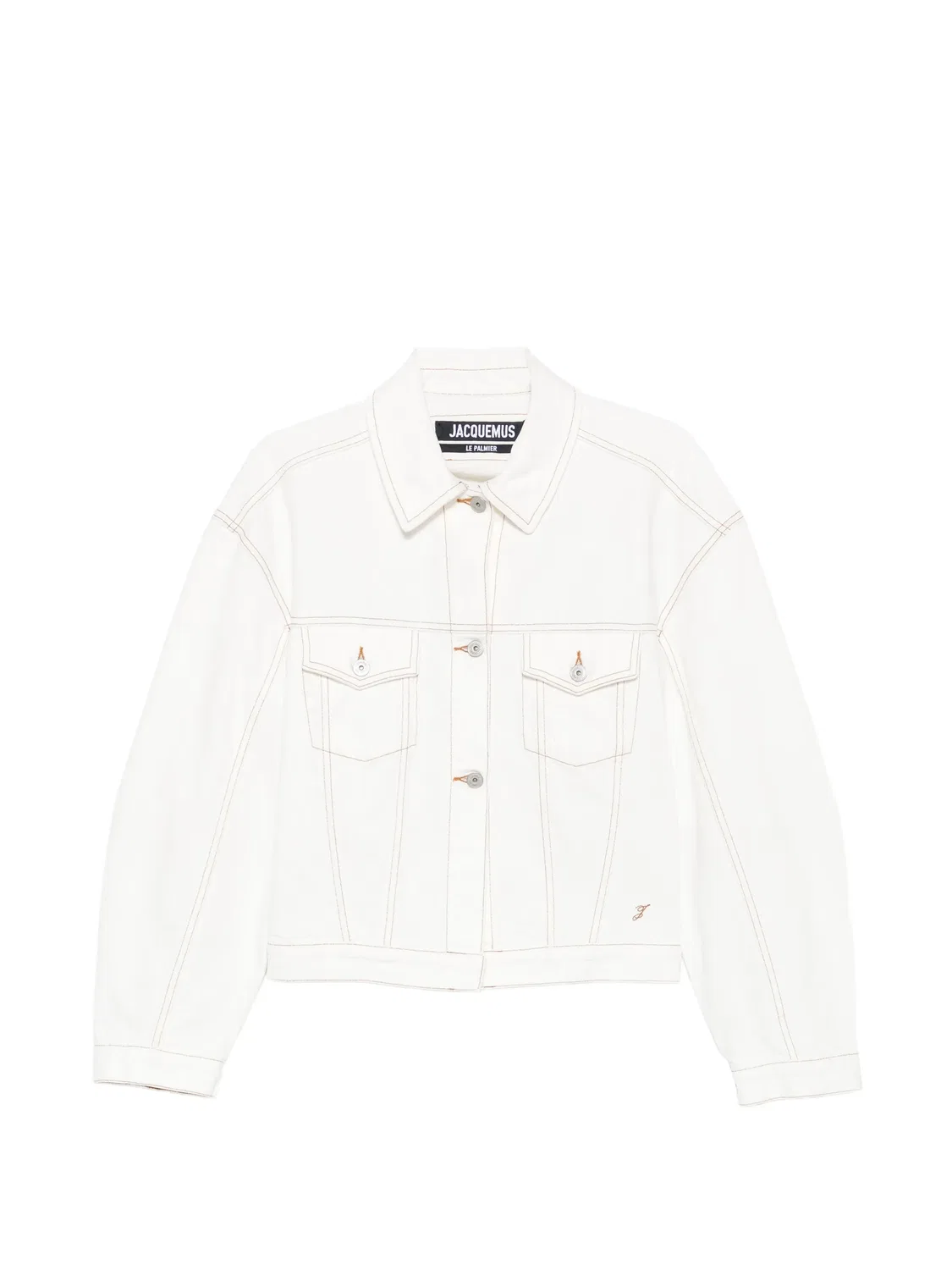 Джинсовая куртка с контрастной строчкой Jacquemus, белый