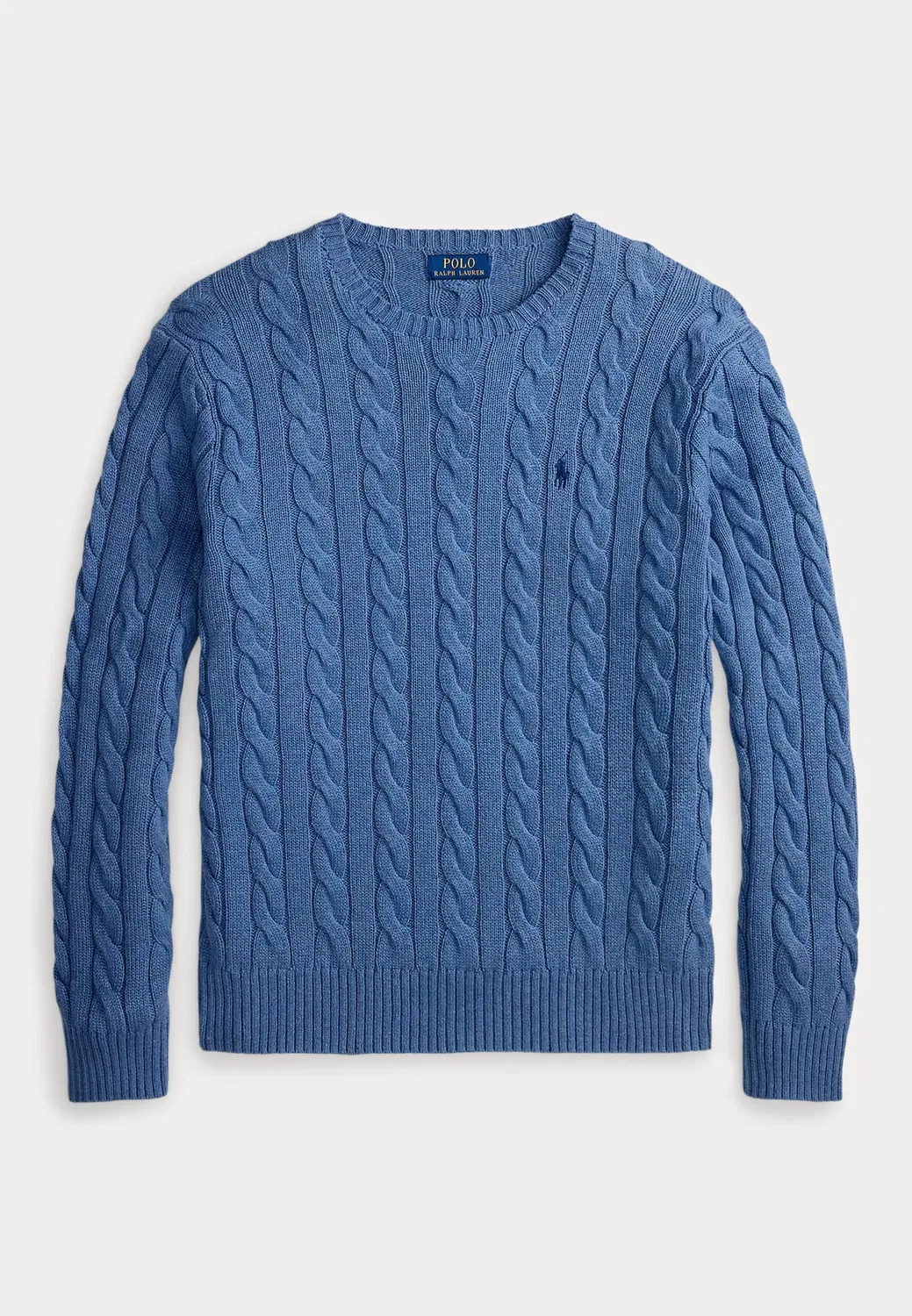 Хлопковый свитер крупной вязки - джемпер Polo Ralph Lauren, Blue Borage Heather — фото 4