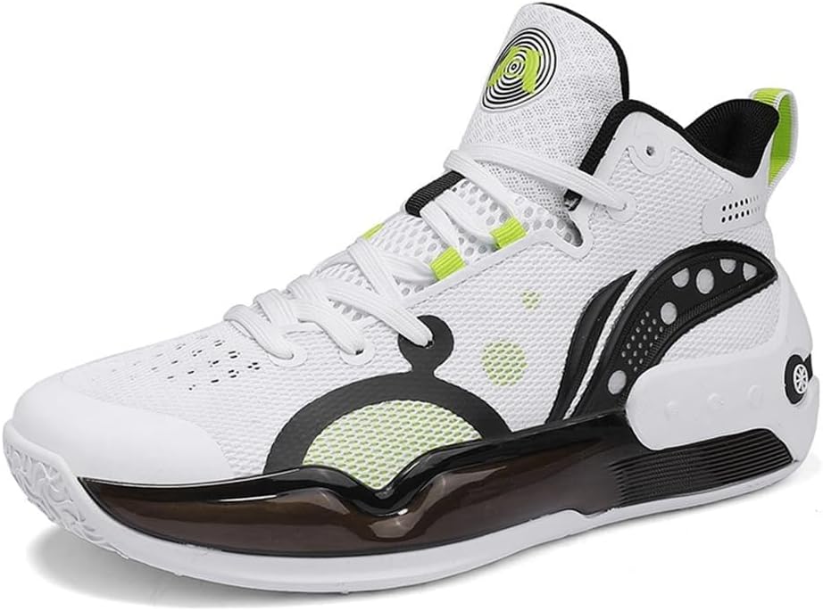 

Мужские баскетбольные кроссовки с дышащей, нескользящей, мягкой подошвой, модные спортивные тренировочные ботинки для ходьбы Generic, белый/черный