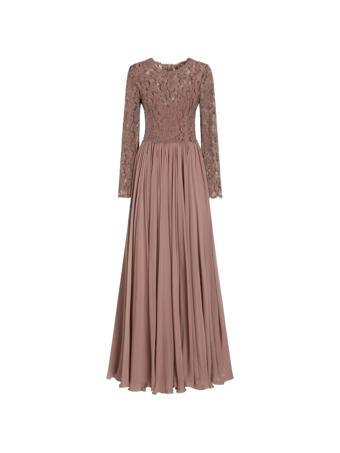 Длинное платье с кружевом Dolce & Gabbana, розовый