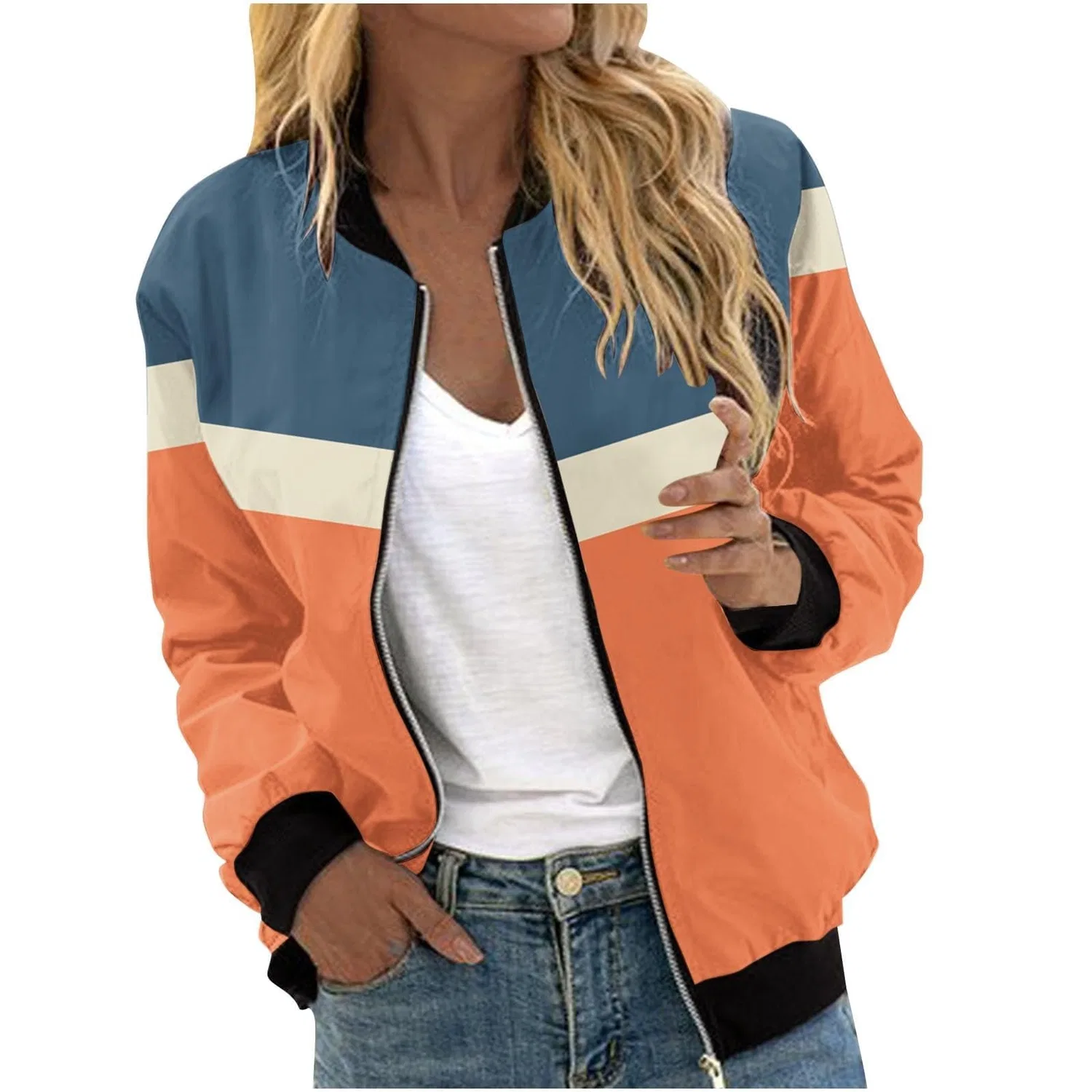 Женская куртка-бомбер с принтом Oversized Bomber Jacket, Colore: arancione