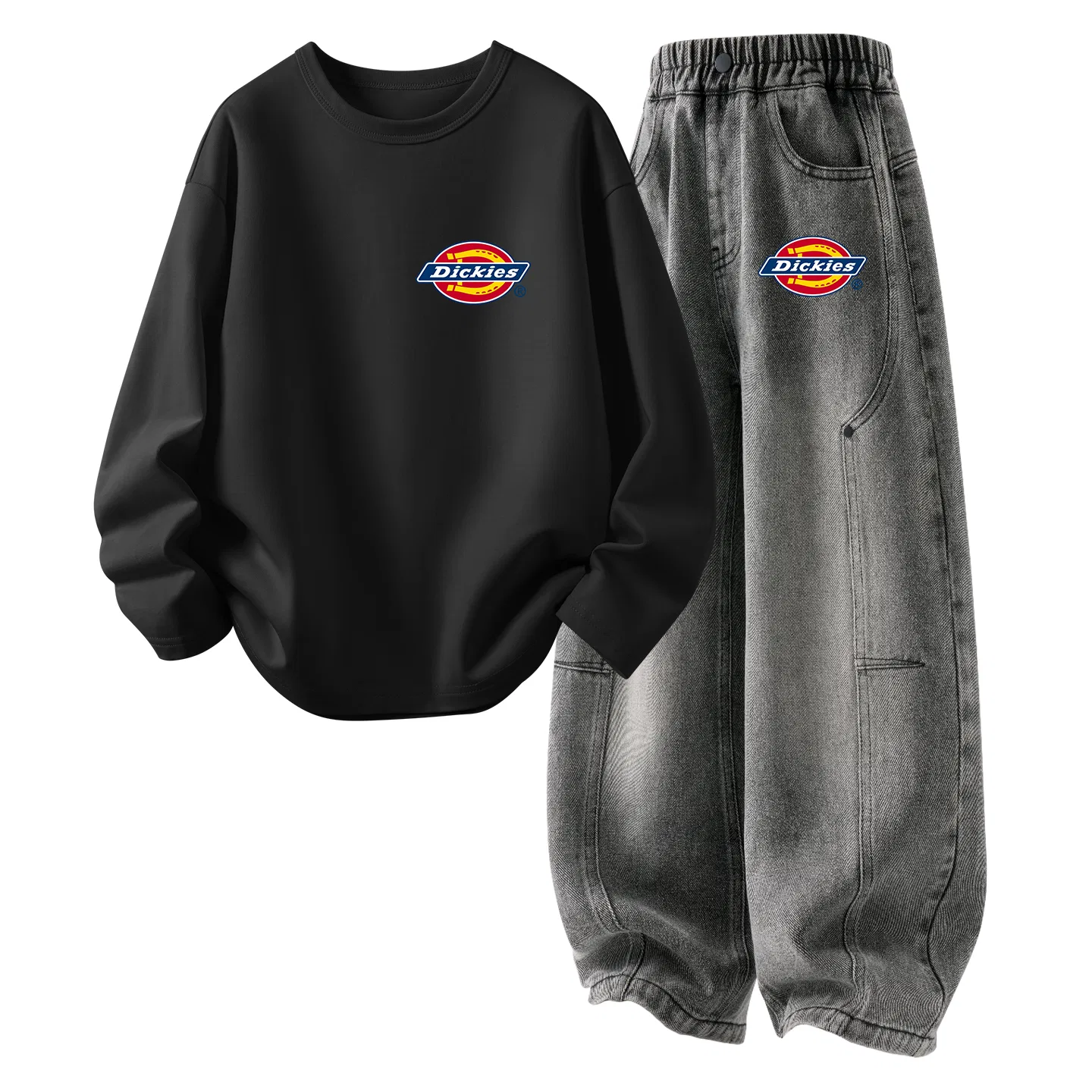 Детский комплект из футболки и аксессуара Dickies, Standard Thick K Vintage Green+Silicone Standard K Gray Black — фото 3