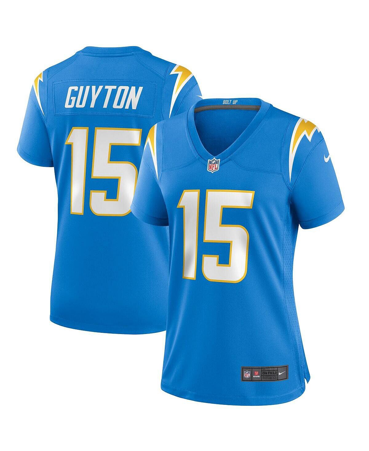 

Женское джерси jalen guyton powder blue los angeles chargers game player Nike, синий