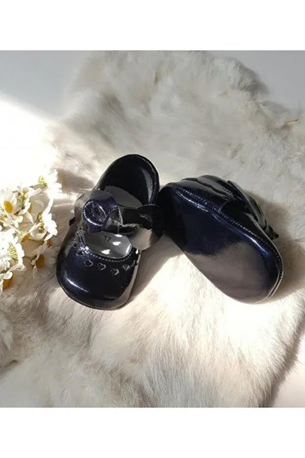 Детские мокасины для мальчиков из кожи Alice Hodore, Patent Leather Navy Blue — фото 2